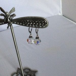 Sterling silver earrings with crystal